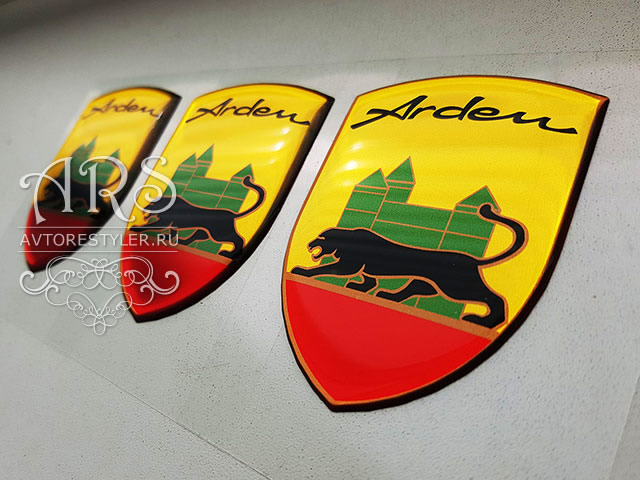 Nameplate Arden shield, an emblem for tuning