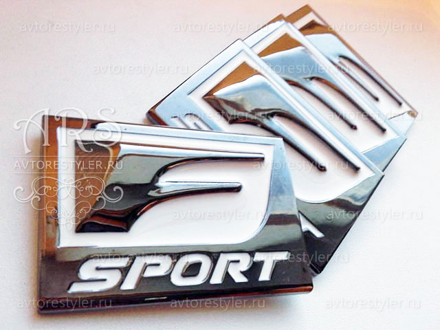 F-Sport rectangular nameplate, an emblem for tuning