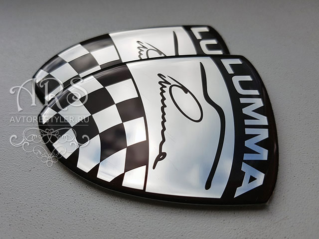 Nameplate Lumma shield, an emblem for tuning